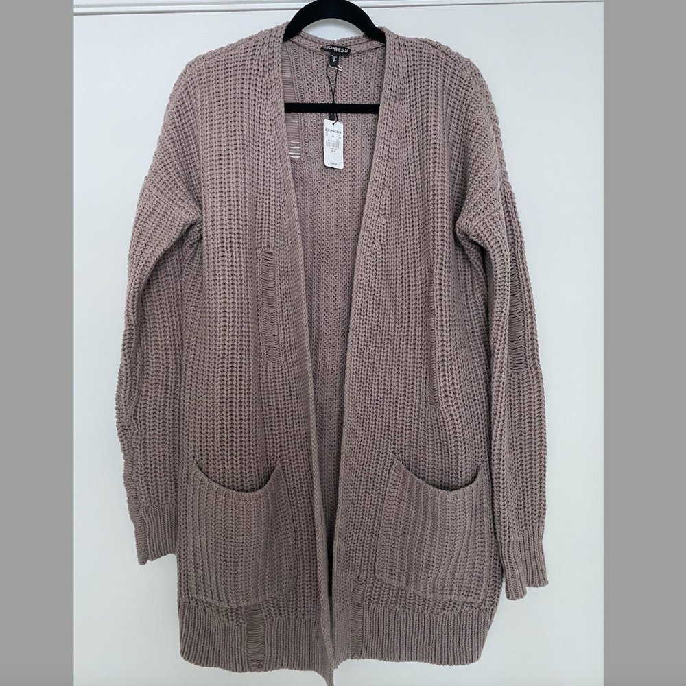 NWT! EXPRESS Distressed Cardigan Sweater SZ: S